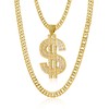 NYUK Gold Chain for Men with Dollar Sign Pendant Necklace