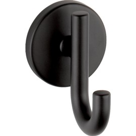 Delta Trinsic (1-Pack) Towel Hooks Matte Black Single Bathroom Hooks Wall Mounted for Robes & Towels Hand Towel Hook Holder Kitchen, Bathroom Accessories