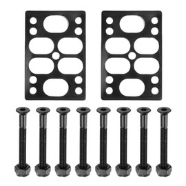 PATIKIL Skateboard Riser Pads Screws Set, 2 Pack 12mm Angle Wedge Riser Pad Absorbing Impact Shock with 8pcs 1.75" Hardware Screws Nuts for Cruiser, Black