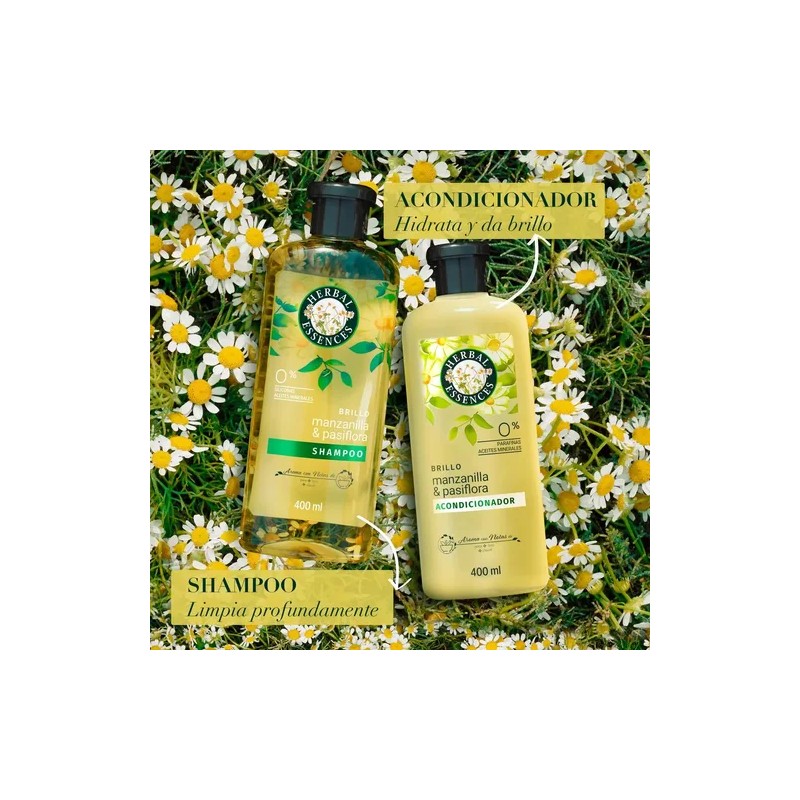 Shampoo Herbal Essences Brillo Manzanilla Pasiflora 400 ml
