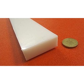 White HDPE (High Density Polyethylene) Rectangular Bar .750" (3/4") x 2.00" (2") x 48" 1 pc