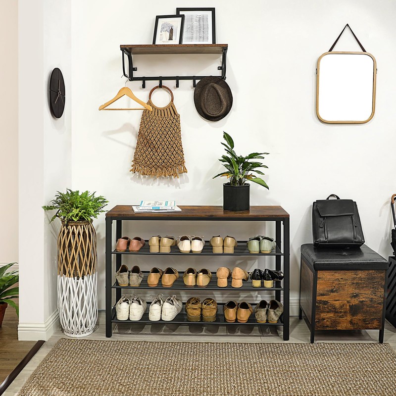 VASAGLE 4 Tier Shoe Rack, Shoe Organizer for Closet, Entryway,