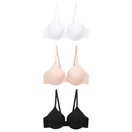 NEXT Lightly Padded Full Cup Bras Pack of 3, Black / White / Nude, 85B