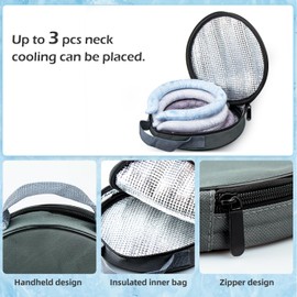 Neck Cooling Tube with Cold Insulated Bag, Reusable Wearable Cooling Neck Ring for Summer Heat Outdoor Indoor Cooling (Black)