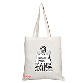 Coralgraph Inc TB674 where's the LAMB SAUCE Novelty Present Gift Printed Eco-Friendly Stylish Long Handled Tote Shoulder Bag