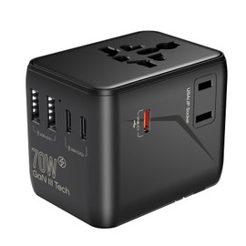 Universal Travel Adapter International Plug - HICHOR 70W European Travel Plug Adapter Worldwide US AUS EU UK Spain Germany Ireland Italy All-in-one Travel Outlet Power Adapter