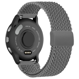 EverAct 22mm Magnetic Braided Nylon Band Compatible with Garmin Vivoactive 4/Venu 3/Venu 2/Venu 4 45mm, Elastic Loop Stretchy Wristband Strap Replacement for Forerunner 265/255/255 Music Men Women