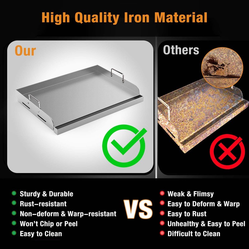 Barbqtime Griddle for Gas Grill, Universal Fry Griddle Flat Top
