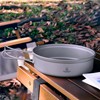 SILVERANT Camping Plate Titanium Pan Dish Plate with Handle &