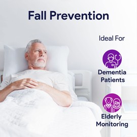 Elderly Monitoring Bed Sensor Pad - Works with Every Bed Alarm - Portable Dementia and Senior Fall Prevention - Water Resistant Slim Design - 6 Month Usage Time - 20” x 30”