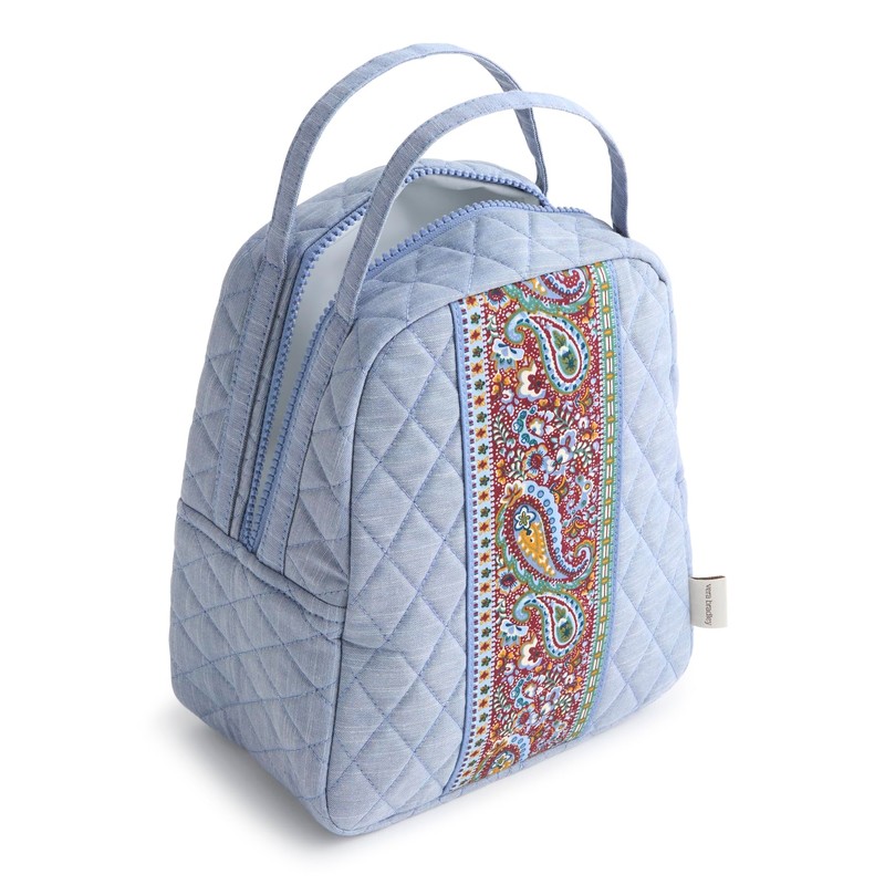 Premium Cotton Lunch Bag, Chambray, One Size