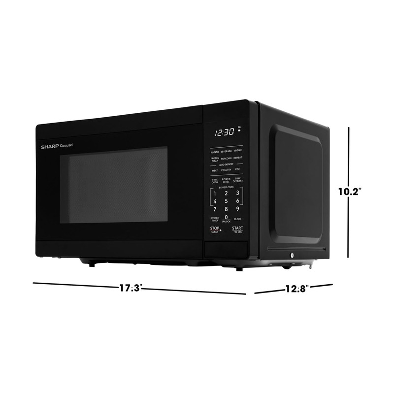 SHARP Compact Countertop Microwave Oven with Removable 10" Carousel Turntable,