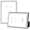 Autjvy 3.5x5 Picture Frame Silver Brushed Modern Simple Thin Aluminum