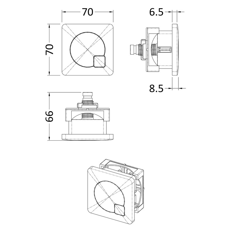nuie MDPB02 Modern Bathroom Dual Flush Square Push Button for