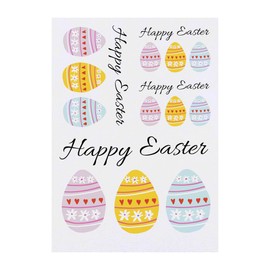 Azeeda 4 x 'Happy Easter' Temporäre Tattoos - Wasserfest, Hautfreundlich & Ungiftig · Transfers in Verschiedenen Größen (TO00082000)