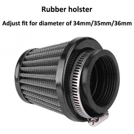 ETOPARS 2 X Schwarz Motorrad Luftfilter Universeller Motorrad Lufteinlassfilter Kit 34mm 35mm 36mm Auto Ansaugluftfilter Luftfilterinduktion Vergaser Offroad