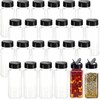 Tiaiidi 24 Pack 3.5 oz Square Plastic Spice Jars,Seasoning Containers