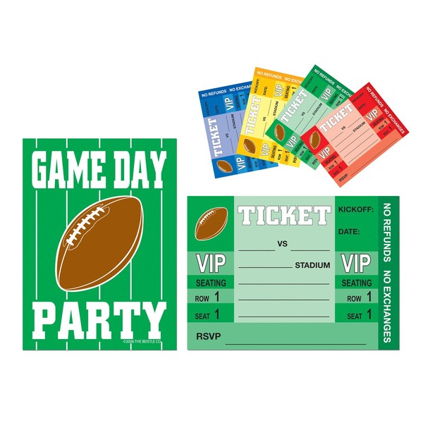 Game Day Football Invitations 4in. X 5?in.(8/pkg) Pkg/12