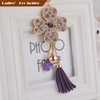 Rigral Bag Charm Key Ring, Quatsuba, Clover, Tassel, Keyring, Carabiner,
