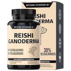 Reishi Hongo | Extracto de Ganoderma 40% Betaglucanos y 30% Polisacáridos en cápsulas | Calidad Beyond Vitamins (60 Caps)