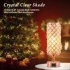 Hong-in Crystal Table Lamp, Rose Gold Lamp with USB C+A