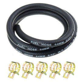 Laixin 5/32" Inch Fuel Line 3.28 Feet with 5 Pcs Hose Clamps for Small Engines, Mini Moto, Auto