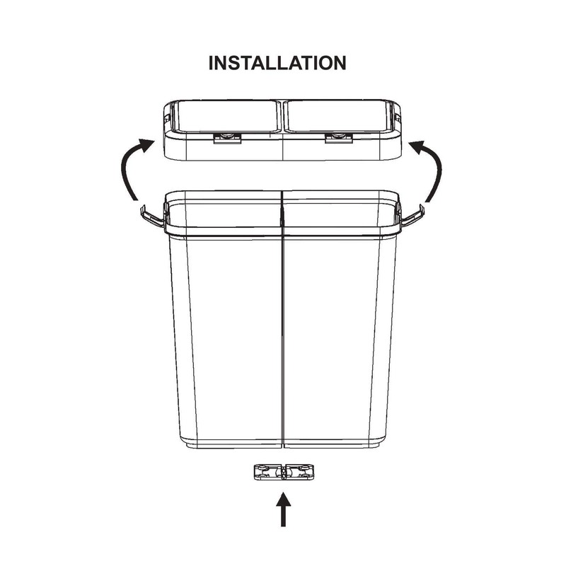 Mabel Home Plastic Laundry Basket with Lid, 2 Sections, Large
