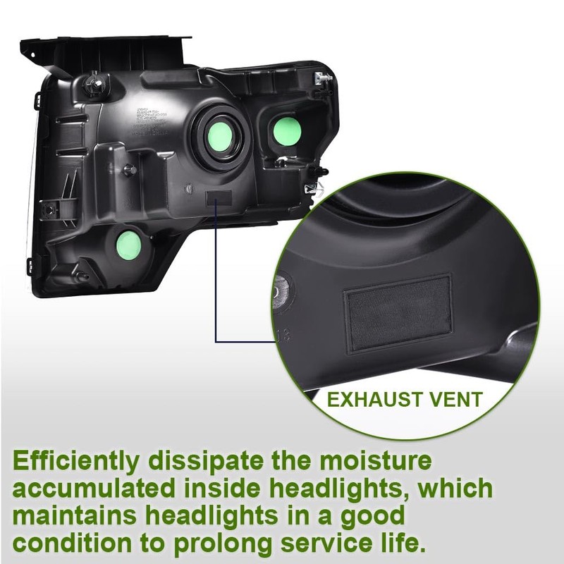 GRAND ORANGE Pair Headlights Assembly, Compatible with Ford F150 2009-2014,