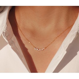 SUFOPE Gold Pendant Necklace for Women,14K Gold Plated Necklace Star Necklaces Trendy Sparking Chain Necklace Dainty Cubic Zirconia Pendant Jewelry Gift for Women Teen Girls