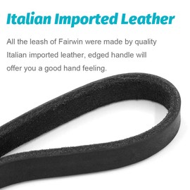 FAIRWIN Leather Dog Leash 6 Foot - Braided Best Military Grade Heavy Duty Dog Leash for Large Medium Small Dogs Training and Walking (Black, S:1/2" x5.6ft)