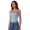 QINSEN Women's Basic Solid Cami Undershirt Spaghetti Strap Double Layer