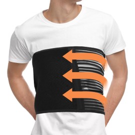 Chefal 肋骨 サポーター バストバンド コルセット【柔道整復師監修！ 3本ベルトで胸部をガッチリ圧迫】 日常のあらゆる場面で肋骨/胸部をサポート （S,男性専用）