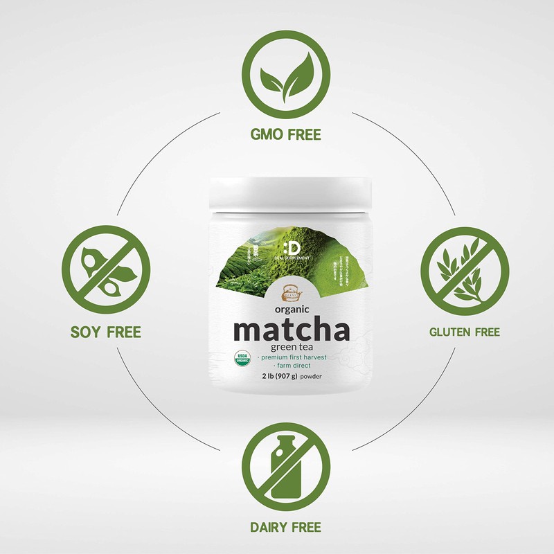 Organic Matcha Green Tea Powder, 2 lb (907g) | First