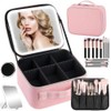 Bolsa Maquillaje Profesional Espejo Led Pequeño Juego Brochas Piezas Estuche