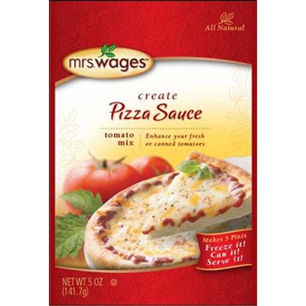 Mrs. Wages Pizza Sauce Tomato Canning Mix, 5 Ounce Package (VALUE case of 12 Packages)