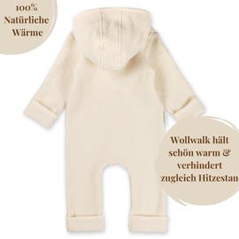 Hofbrucker® Premium Walko Coverall, Made of 100% Merino Natural Virgin Wool with High-Quality Zip, Soft Durable Wool, Walk Suit from Autumn to Spring, sandstone