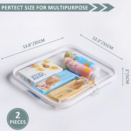 YQBRAO Hard Sided Clear Zipper Case for Storage- Professional-Grade Plastic Clear Zipper Pencil Case,Toy Storage Bins, Toiletry Pouch, Travel Organizer, Cosmetic Bag（White,2 Pack, L）