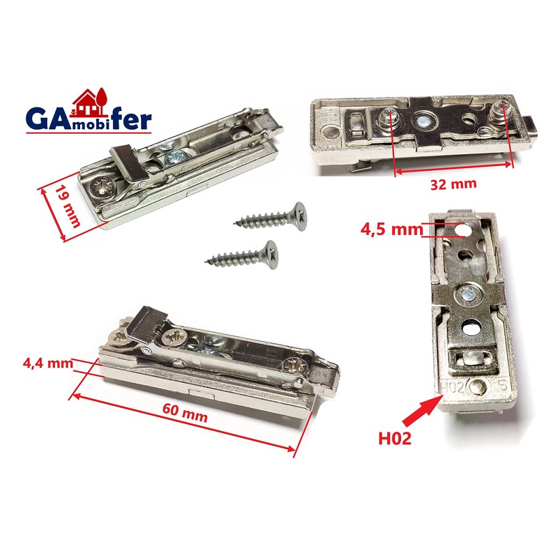 Salice Universal Hinge with 110° Opening Standard Application (2 Self-Closing