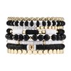 MILAKOO Men's Bead Bracelets Set Tribal Wooden Elastic Adjustable Prayer