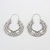 Unbranded Elegant Silver Plated Hoop Earrings Hollow Pattern Heart Shape