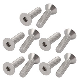 TA-VIGOR 10Pcs Hex Socket Countersunk Head Screw Bolts, 1/4-20 x 1" 304 Stainless Steel Flat Head Socket Cap Screws Bolts Fasteners for Bicycle Motorcycle Repair, Machinery, Household Appliances