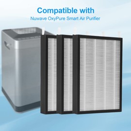FCFMY 3 Packs HEPA Carbon Combo Replacement Filters for NuWave Large Area OxyPure Air Purifier 47001, 47002, 47003, and 47004