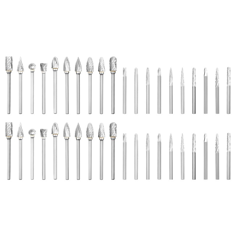40 Pcs Carbide Burr Set Tungsten Steel Die Grinder Bits