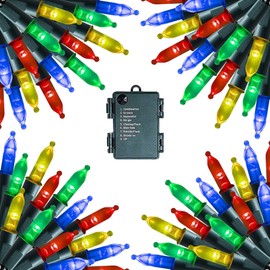 Dazzle Bright Christmas Mini String Lights, 4 Pack Total 64FT 200LED Batter Operated Waterproof Fairy Lights with 8 Modes for Xmas Indoor Outdoor Yard Garden Holiday Decorations (Multi-Colored)