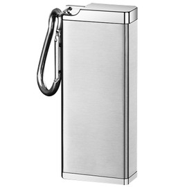 Portable Ashtray, Portable Ashtray, with Keychain, Airtight, Portable, No Leaking Ashtray, Durable, Large Capacity, Metal Ashtray (Silver)