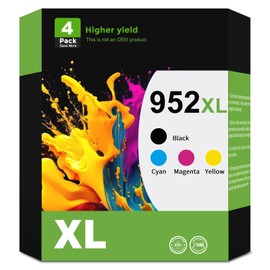 952xl Ink Cartridges Combo Pack Compatible for HP 952 XL(4-Pack) for Officejet Pro 8710 7740 8720 8702 8210 7720 8715 8730 8740 8216 8725 Printers Black Cyan Magenta Yellow
