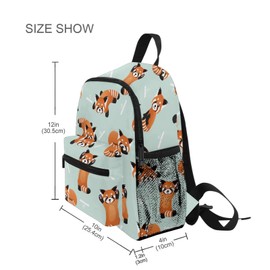 Mnsruu Kids Toddler Backpack Cute Red Panda Bamboo Preschool Kindergarten Bookbag Nursery Travel Bag for Boys Girls Daycare