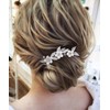 Jeairts Bride Flower Wedding Hair Comb Silver Leaf Bridal Headpiece