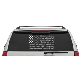 American Flag Pledge of Allegiance Vinyl Truck Window Sticker Decal (13" x 23")