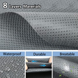 24-27FT RV Cover Upgraded 8 Layers Top Windproof Travel Trailer Camper Cover Cover for 24' to 27' RV, with Tire Cover,Hauler Cover Tongue Jack Extra Long Windproof Ropes